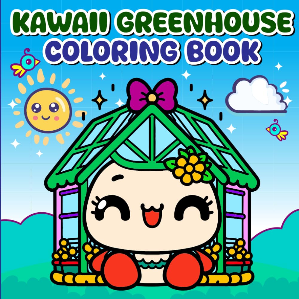 Kawaii Greenhouse Coloring Book: Featuring Adorable Greenhouses in the Coziest Places for Stress Relief, Simple Cozy Coloring Book for Relaxation, 50 Single-Sided Pages (Easy and Bold Coloring Books) baixar livro de graça