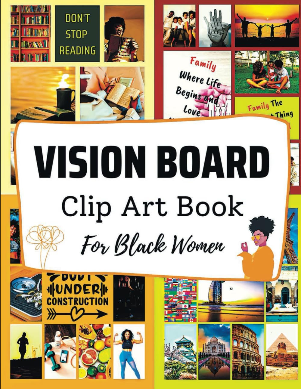 ler totalmente vision board clip art book for black women: Powerful Images, Words And Other Vision Board Supplies To Manifest Your Perfect Life