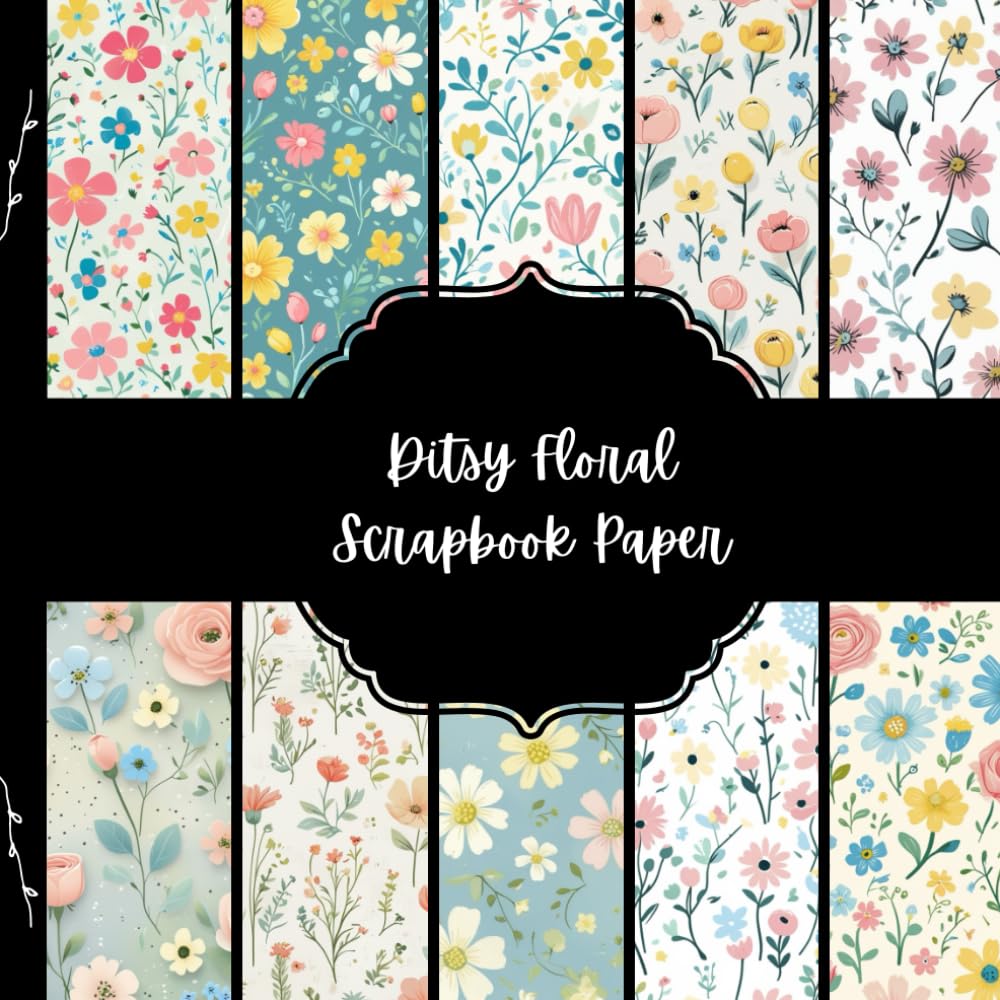 ler totalmente Ditsy Floral Scrapbook Paper, Retro Botanical Junk Journal Paper, Tiny Flowers Decorative Paper, DIY Projects, Origami, Collage Sheets, Decoupage Paper, 10 Designs, Double Sided