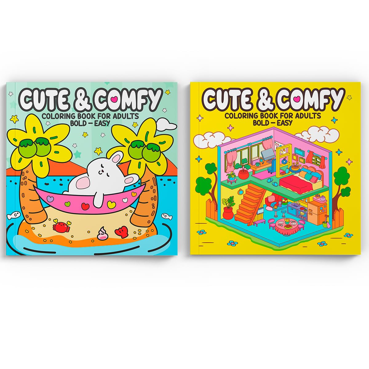 capítulo por capítulo baixar Coleção Cute & Comfy Coloring Book for Adults - Bold Easy - Kit com 2 Livros de Colorir Adulto