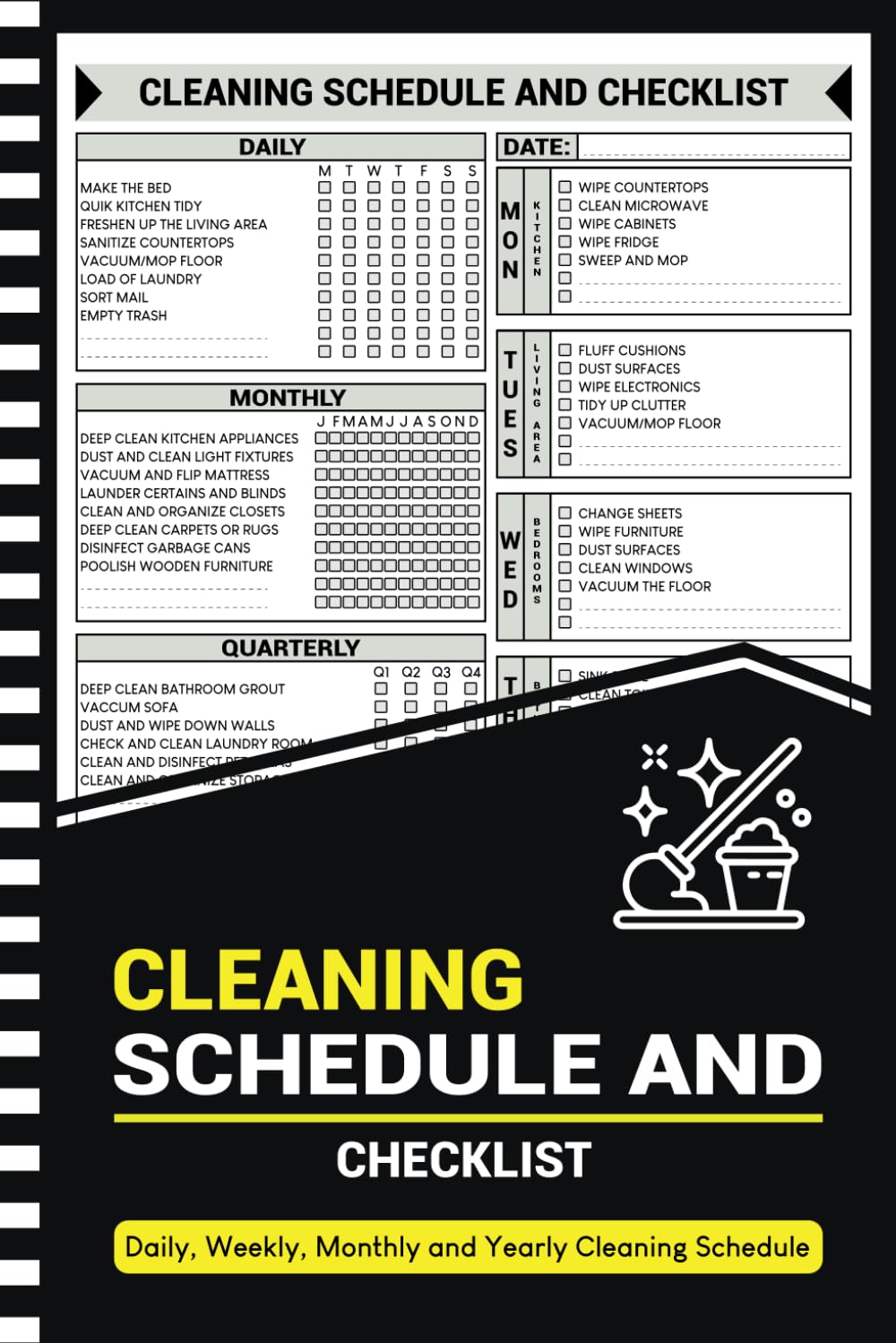 Cleaning Schedule and Checklist: Daily, Weekly, Monthly, and Yearly Household Cleaning Schedule Planner & Organizer (110 Pages, 6” x 9”) baixar livro de graça