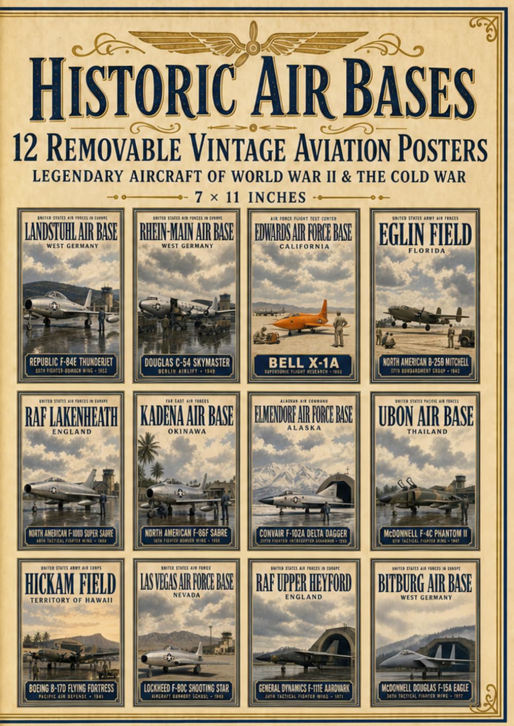 capítulo por capítulo baixar Historic Air Bases: 12 Removable Vintage Aviation Posters Featuring Legendary Aircraft of World War II & the Cold War (12 Posters to Frame & Display)