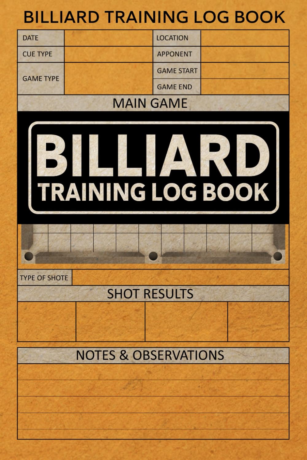 Billiard Training Log Book: Billiard Training Journal with Pool Table Diagrams,Billiards Practice Logbook baixar o livro de graça