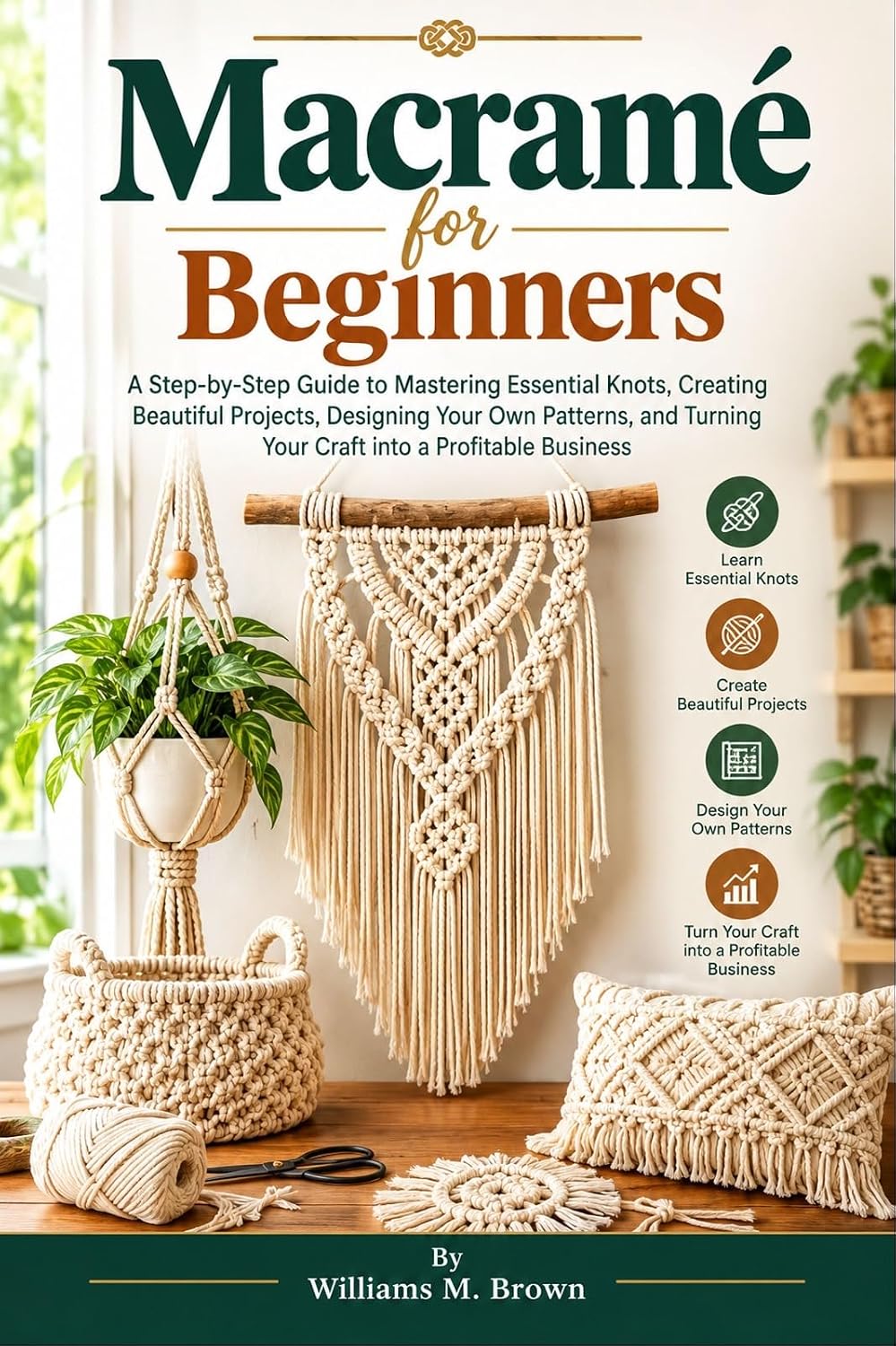 Macramé for Beginners: A Step-by-Step Guide to Mastering Essential Knots, Creating Beautiful Projects, Designing Your Own Patterns, and Turning Your Craft into a Profitable Business (English Edition) baixar livro de graça