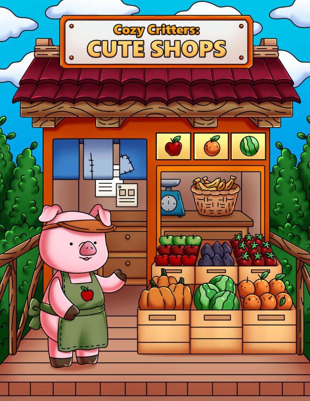 ler totalmente Cozy Critters: Cute Shops: A Coloring Book for Adults and Teens Featuring Adorable Animal Characters Running and Shopping at Cute Shops