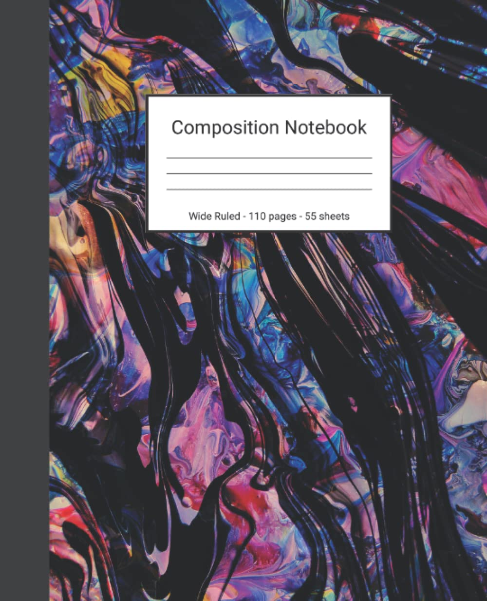 ler totalmente Composition Notebook: Wide Ruled Paper Notebook Journal - Colorful Pink And Black Liquid Art - Blank Wide Lined Workbook