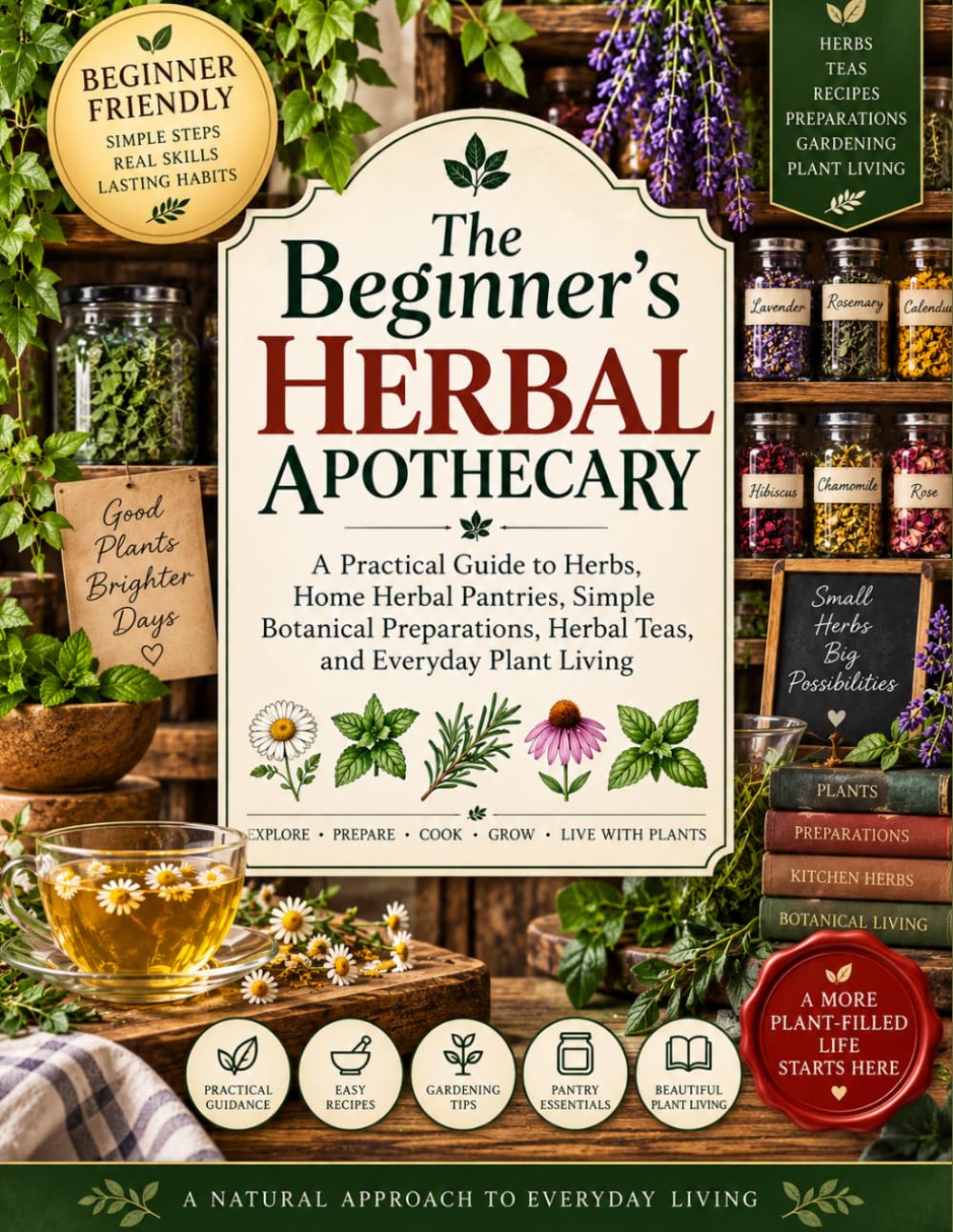 The Beginner’s Herbal Apothecary:A Practical Guide to Herbs, Home Herbal Pantries, Simple Botanical Preparations, Herbal Teas, and Everyday Plant Living baixar o livro de graça