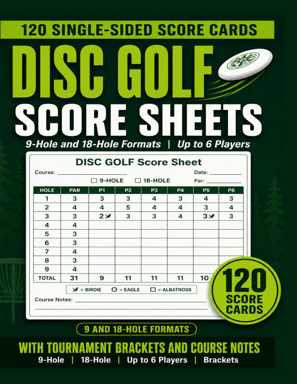 capítulo por capítulo baixar DISC GOLF SCORE SHEETS: 120 Single-Sided Score Cards for Up to 6 Players, With 9-Hole and 18-Hole Formats, Course Notes, and Tournament Brackets.