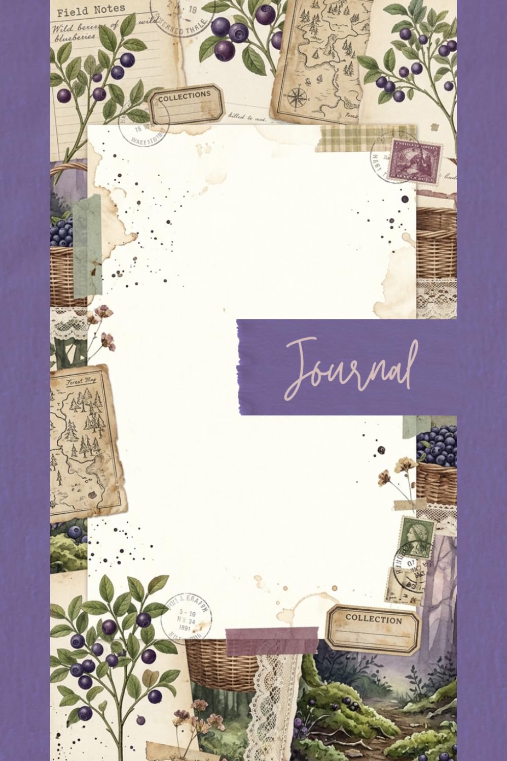capítulo por capítulo baixar Vintage Blueberry Forest Junk Journal Pages - 6x9 Aesthetic Stationery Paper - 100 Decorative Writing Sheets with Wild Berries, Foraging Baskets, Woodland Maps, and Botanical Ephemera Textures