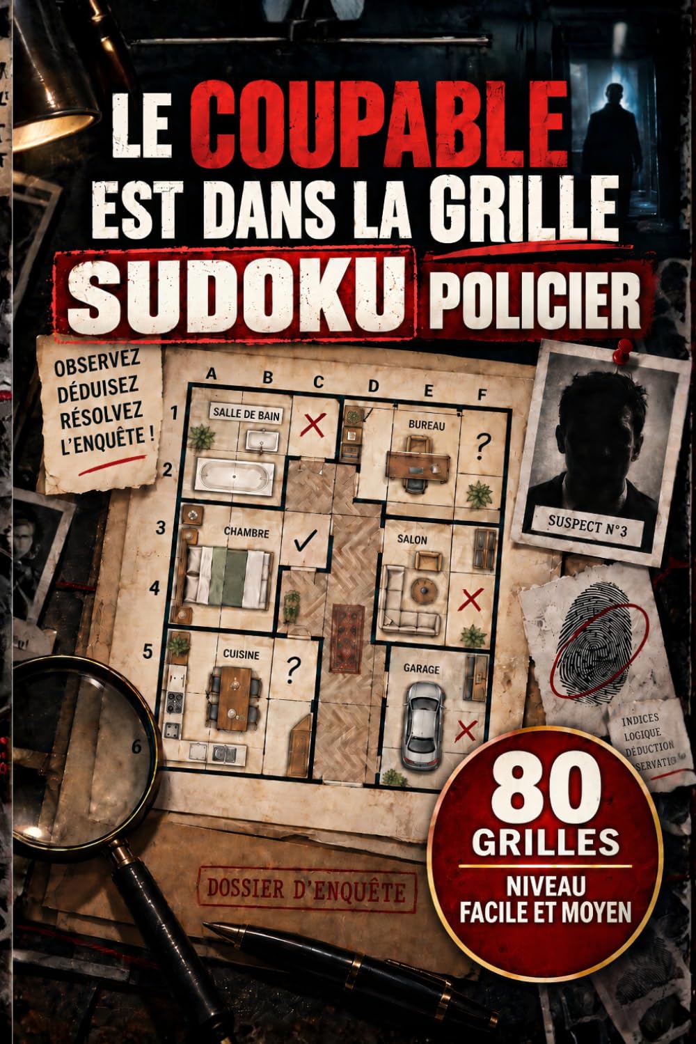Le Coupable est dans la Grille: Sudoku Policier: 80 enquêtes criminelles niveau facile à moyen - jeux de logique et réflexion pour adulte (French Edition) baixar o livro de graça