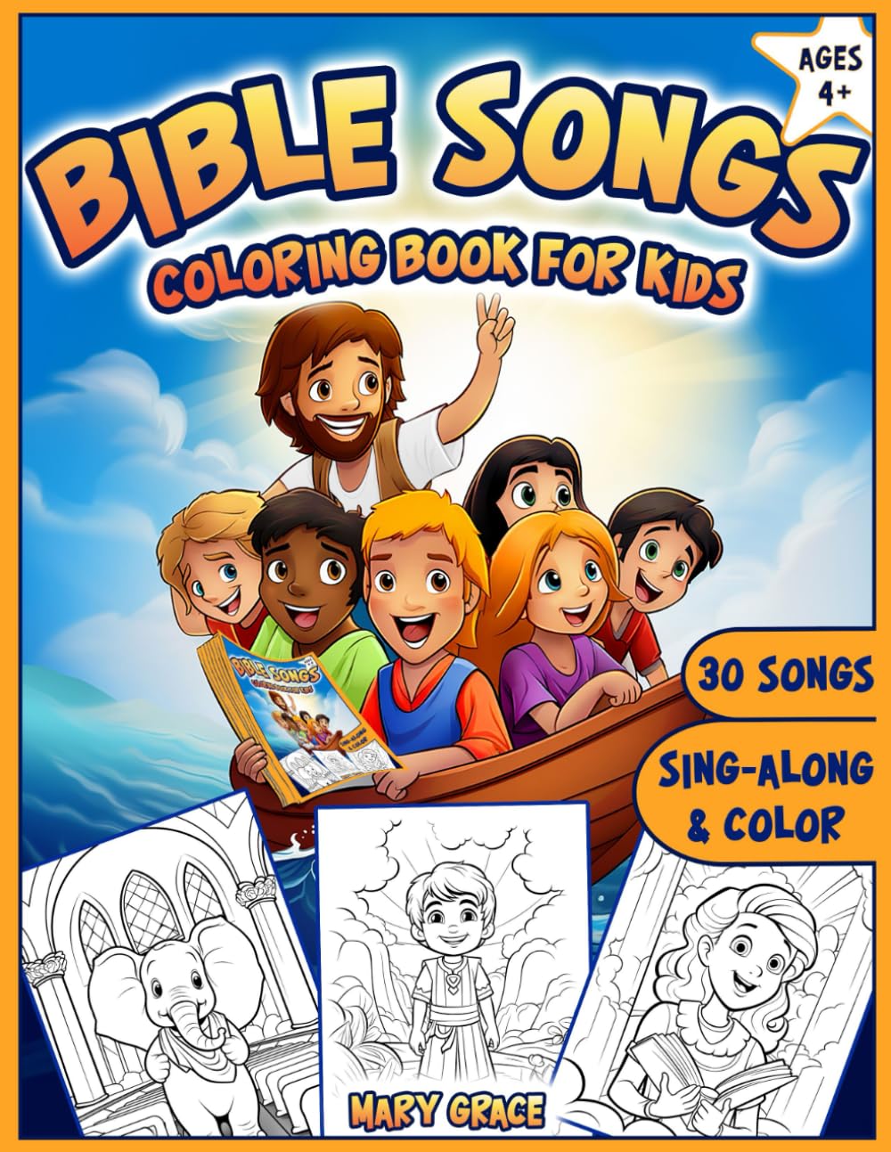 ler totalmente Bible Songs Coloring Book for Kids: 30 Bible Songs to Sing-Along and Color