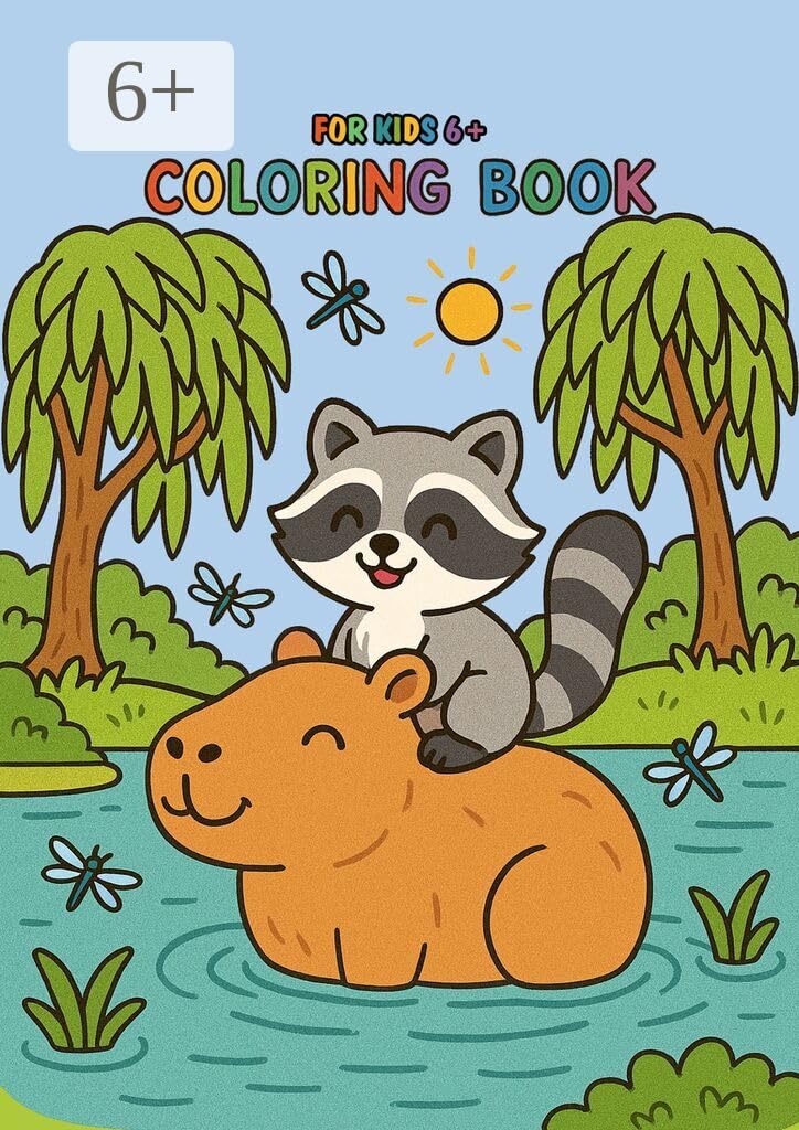 capítulo por capítulo baixar Coloring Book №1: Raccoon&Capybara (Russian Edition)