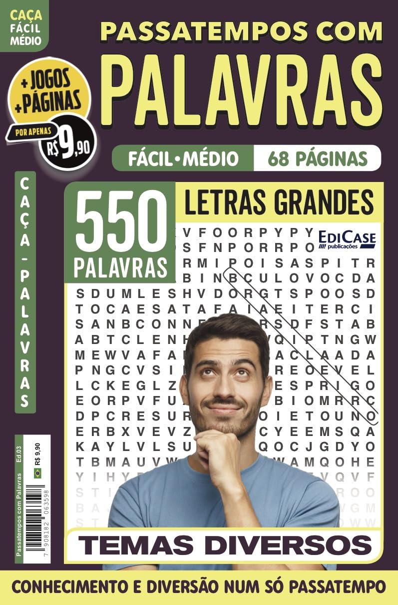 Passatempos com Palavras 3: Nível Fácil/ Médio - Conhecimento e diversão num só passatempo