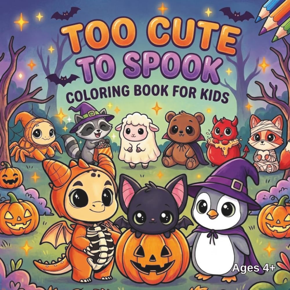 Too Cute to Spook: A Halloween Coloring Book for Kids Ages 4+ baixar o livro de graça