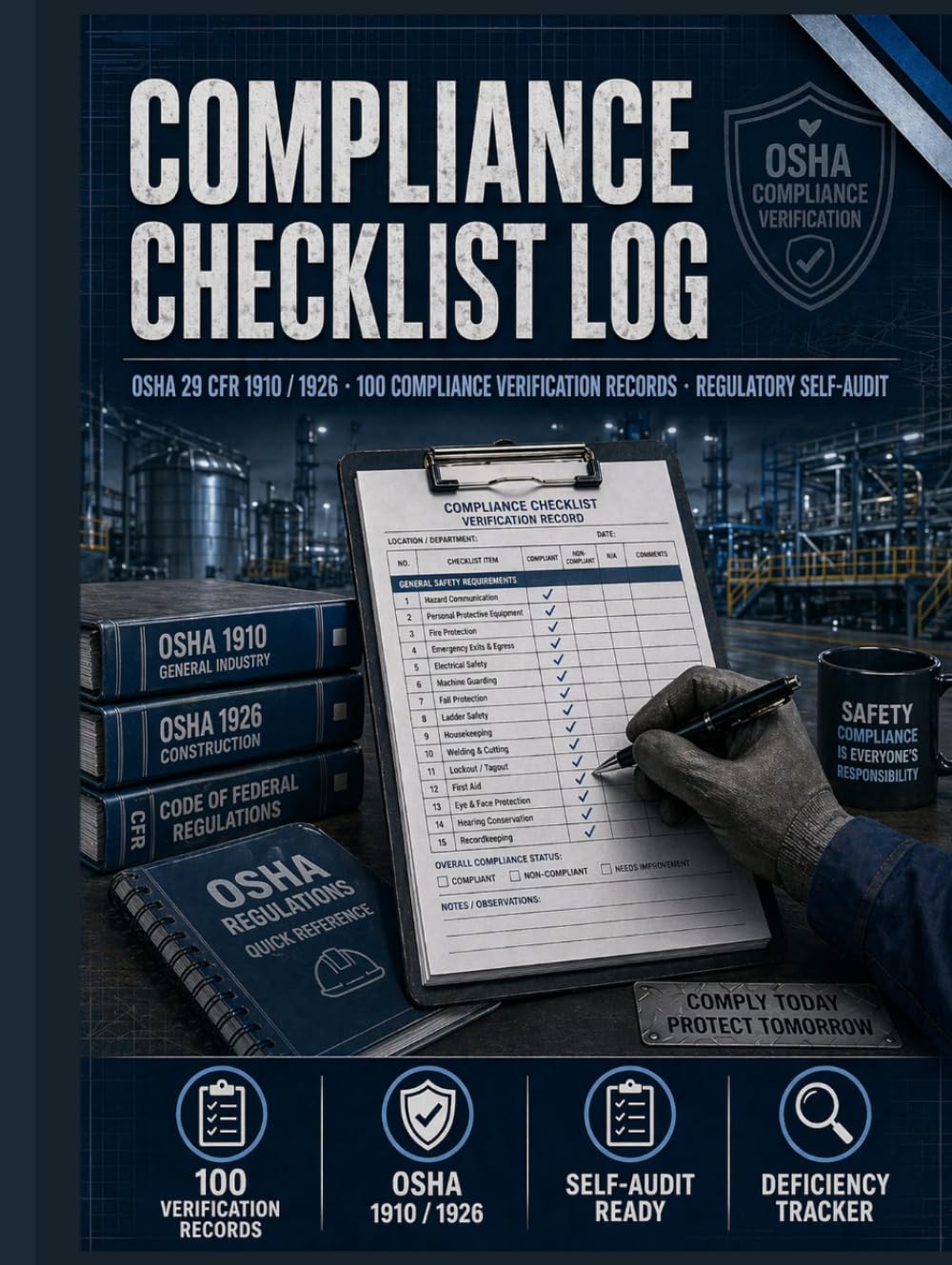 capítulo por capítulo baixar Compliance Checklist Log: OSHA 29 CFR 1910 & 1926 Self-Audit Documentation: 100 Compliance Verification Records with Deficiency Tracker, Regulatory,... Review for EHS Managers and Safety Officers