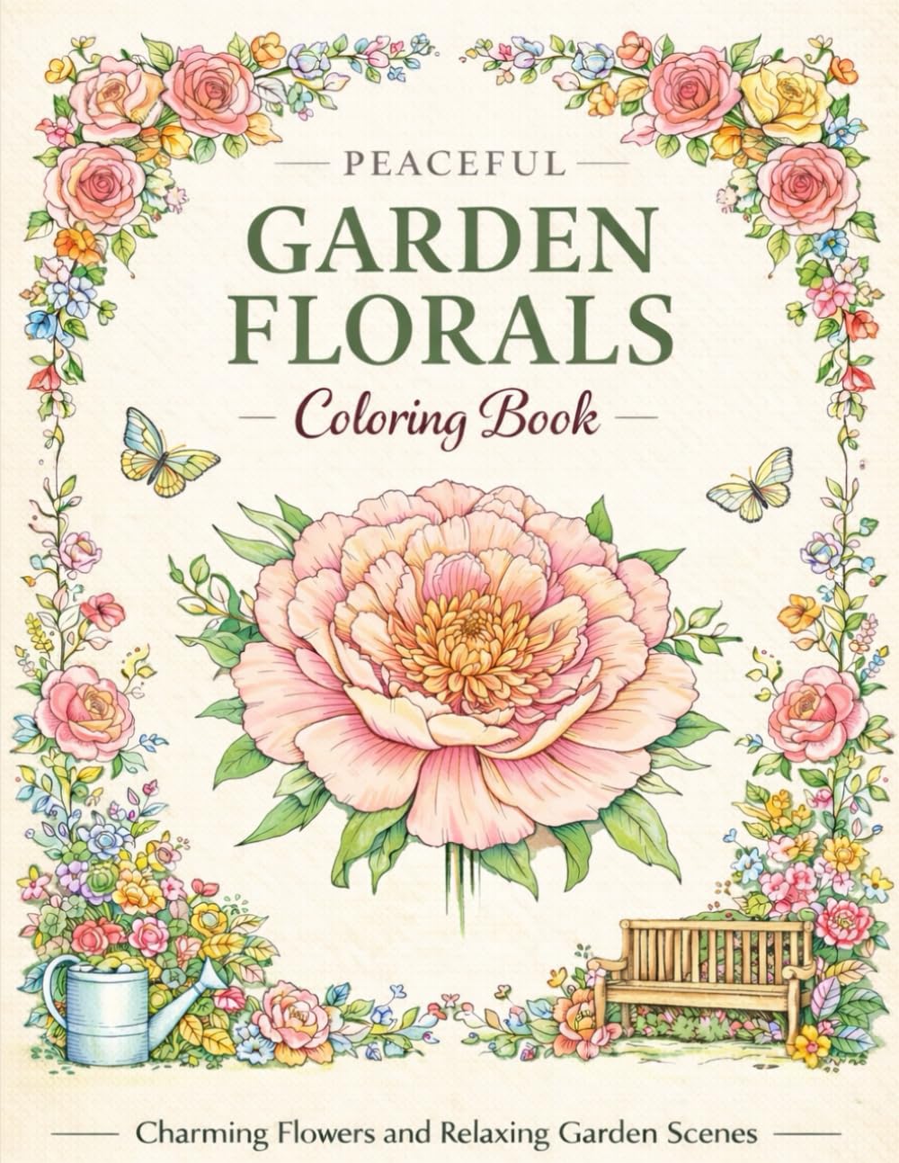 capítulo por capítulo baixar Peaceful Cottage Garden Coloring Book: Relaxing Floral Scenes for Adults | Large Print Designs for Stress Relief and Mindful Coloring