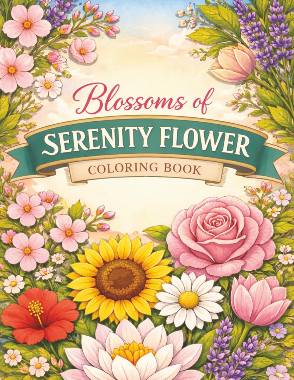 capítulo por capítulo baixar Floral Serenity Flower Coloring book for Teen and Adult: Simple Flowers & Stems for Relaxation, Mindfulness and Stress Relief