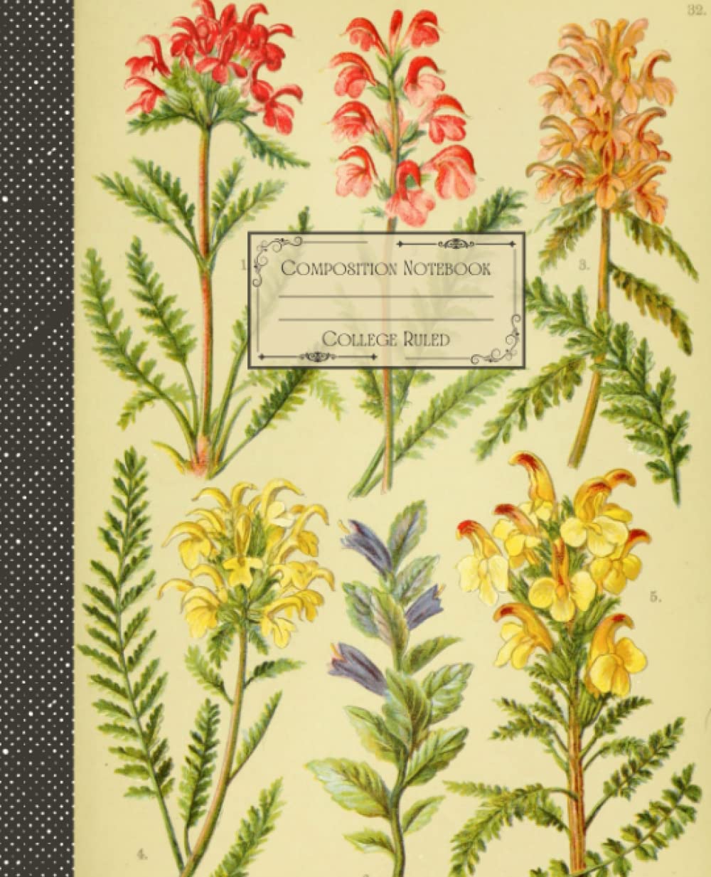 Vintage Botanical Floral Composition Notebook College Ruled: Antique Botanical Floral Illustration | Classic Composition Notebook for Writing and... for College Students, School and Work. baixar livro de graça
