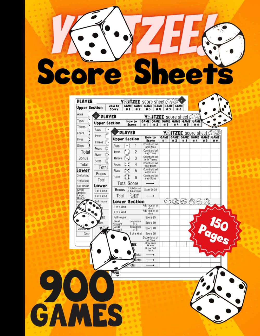 Yatzee Score Pads: Large Print Sheets for Scorekeeping