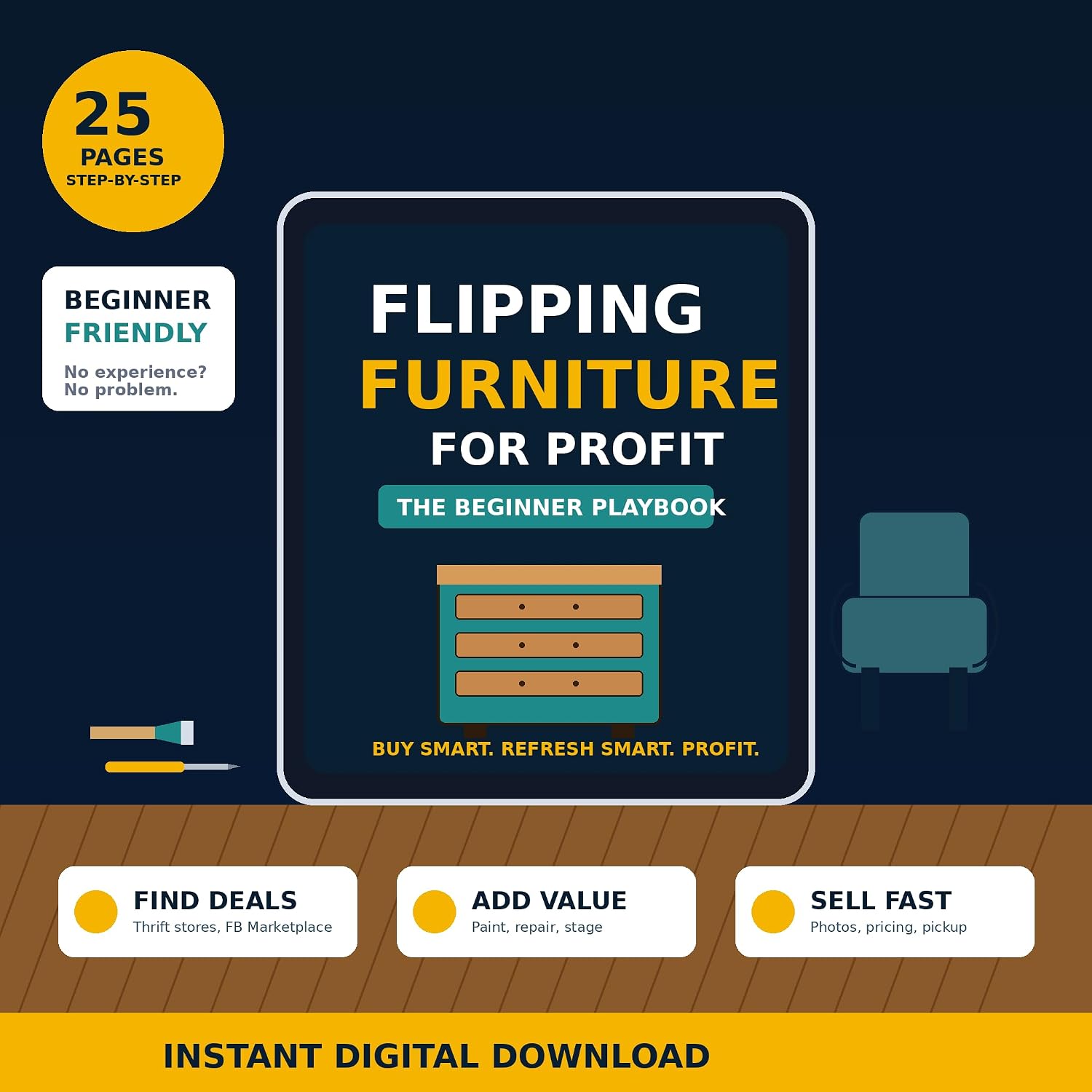Flipping Furniture for Profit Ebook | Beginner Furniture Flipping Guide | DIY Resale Side Hustle Playbook | Digital Download (English Edition) baixar o livro de graça