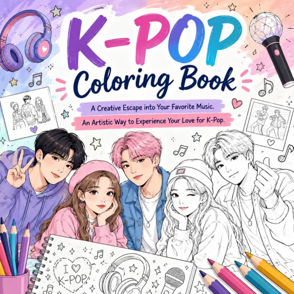 K-Pop Coloring Book: A Creative Escape into Your Favorite Music - An Artistic Way to Experience Your Love for K-Pop and the Perfect Gift for Every Fan baixar o livro de graça