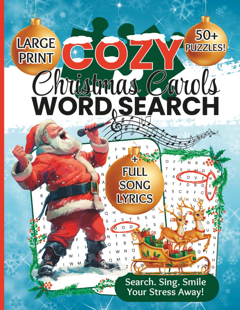 ler totalmente Cozy Christmas Carols Word Search for Adults Large Print: Classic Christmas Carol Word Find Puzzles for Seniors: A Large Print Book for Holiday Relaxation and Stress Relief