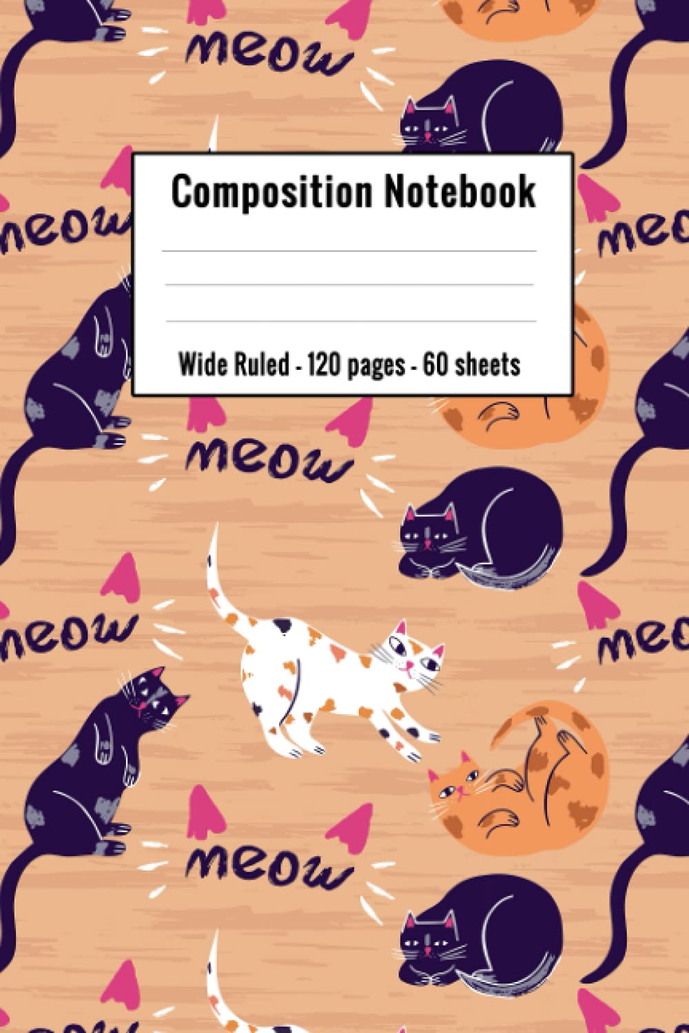 ler totalmente cat composition notebook wide ruled: Kawaii Kitty Cat Wide Ruled Lined Journal | (Composition Book, Journal) (6 x 9)