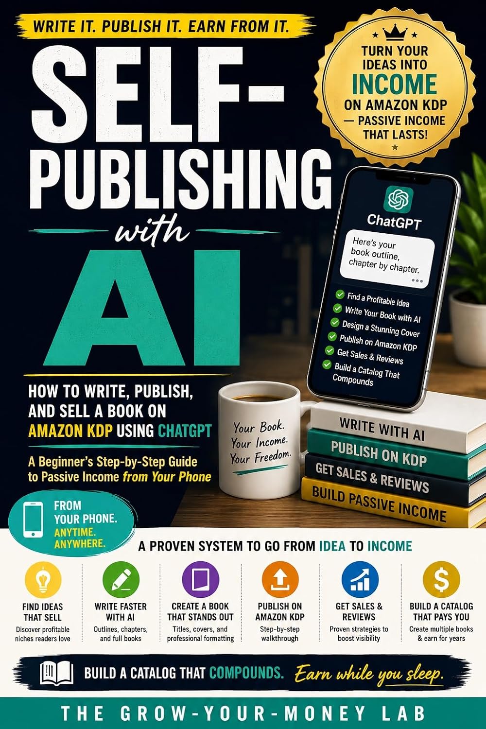 ler totalmente Self-Publishing with AI: How to Write, Publish, and Sell a Book on Amazon KDP Using ChatGPT — A Beginner's Step-by-Step Guide to Passive Income from Your Phone (English Edition)