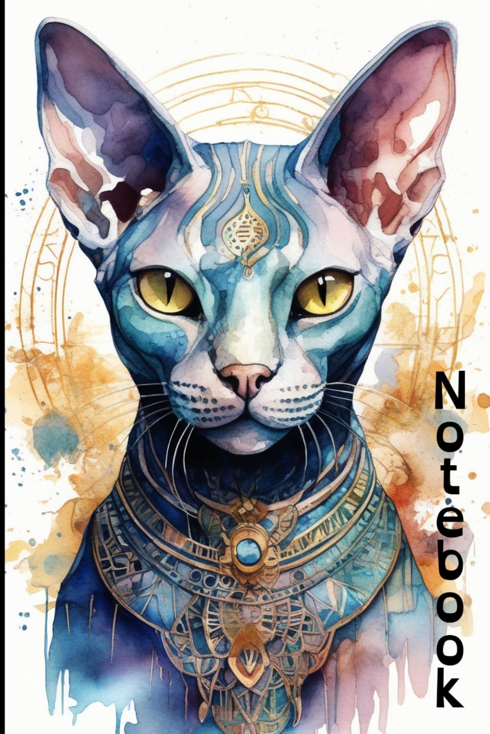 Mystical Sphynx Cat Watercolor Journal: 6x9 Inch Lined Notebook for Writing and Notes | Artistic Blue Sphynx with Jewelry Design Cover | 120 Pages baixar o livro de graça