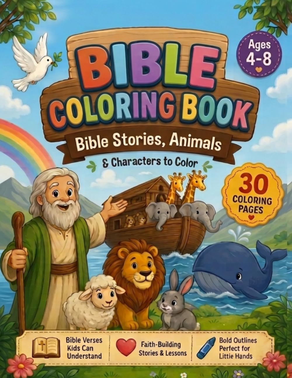 Easy Bible Verse Coloring Pages for Growing Hearts and Little Hands: Bold Outlines & Easy Verses to Build Faith in Growing Hearts baixar o livro de graça