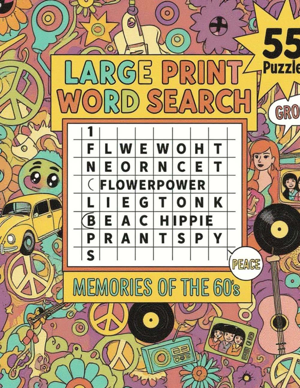 ler totalmente Large Print Word Search Memories of the 60s