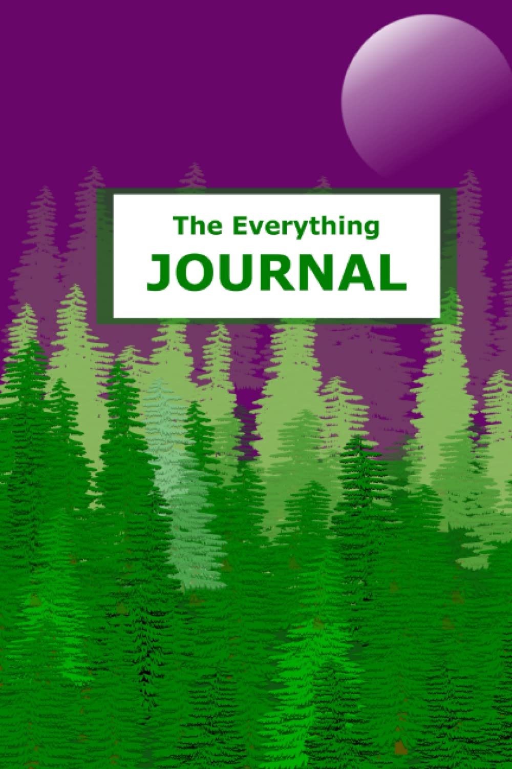 Everything notebook tree design with moon and purple background: moon and trees design everything journal baixar o livro de graça