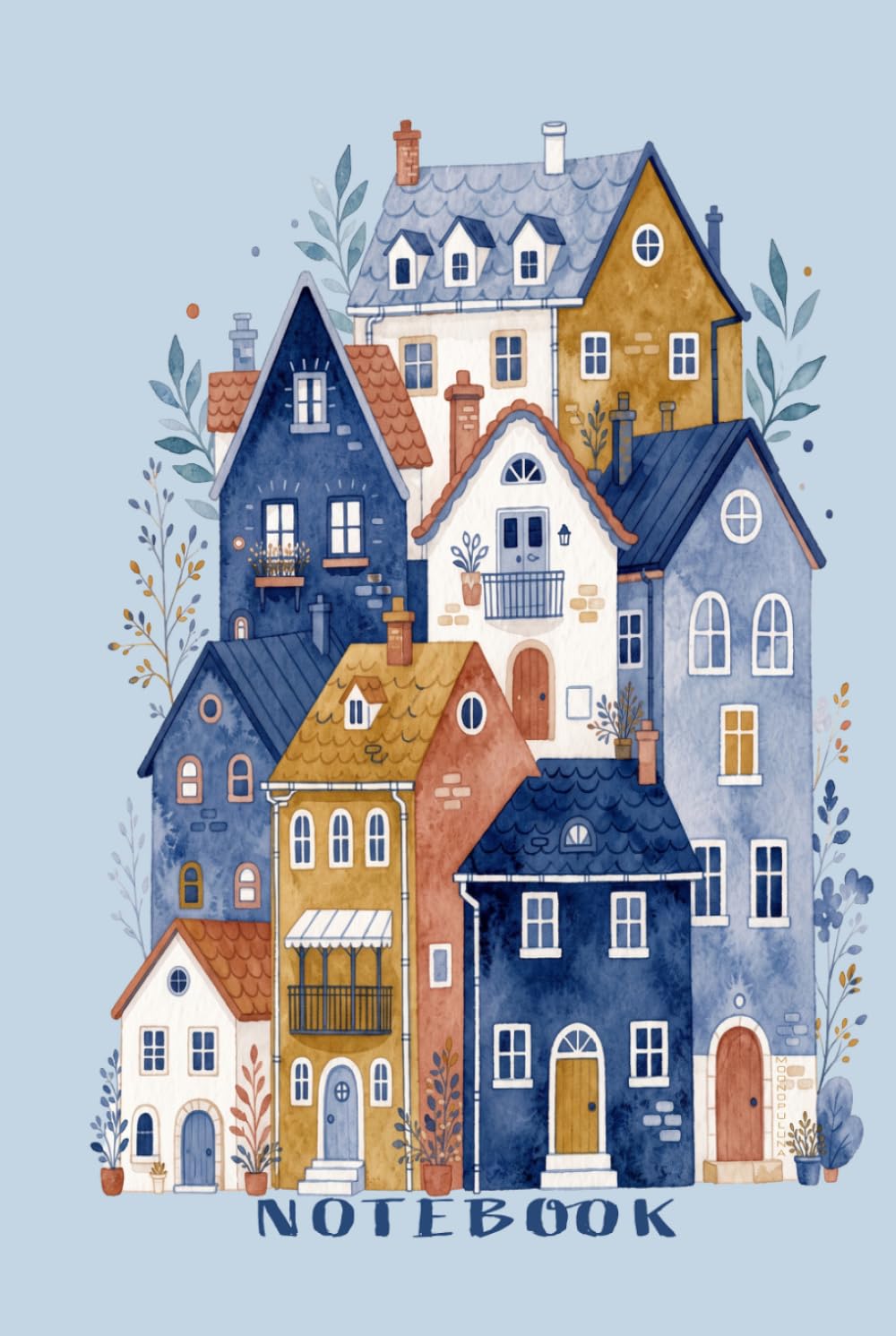 Whimsical Town Watercolor Notebook: Soft Powder Slate Cute Blue Houses Illustration Journal, 6x9 Lined Pages for Travelers, Dreamers, and Daily Note Taking baixar livro de graça