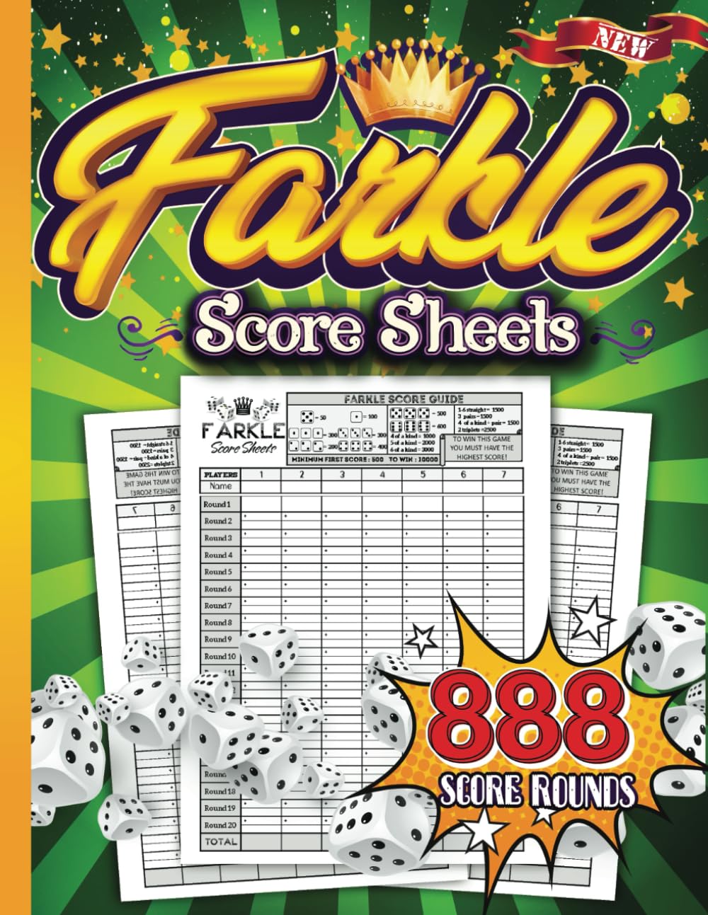 ler totalmente Farkle Score Sheets: 888 Farkle Score Games Large Print for Scorekeeping - Farkle Score Cards | Farkle Score Pads with Size 8.5 x 11 inches ( Farkle score Pads ) This makes score keeping easy as pie!
