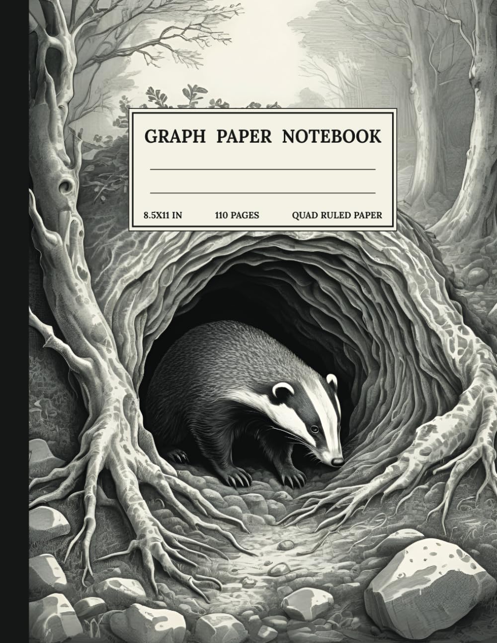 capítulo por capítulo baixar Graph Paper Composition Notebook: Quad Ruled 5x5 Badger Burrow Forest Black and White Vintage Aesthetic Illustration. For Students, Teachers. College, School, Office & Work