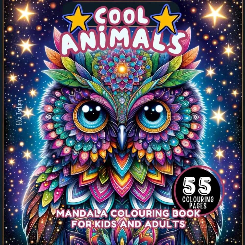 Cool Animals Mandala Colouring Book for Girls, Boys Aged 10 and Up, and Adults: 55 Enchanting Mandalas (Koala, Raccoon, Tapir, Blue Whale, and More) for Colouring and Relaxation baixar livro de graça