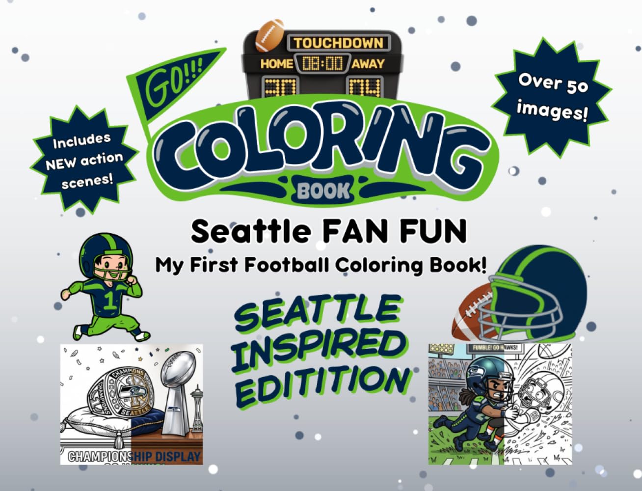 Seattle Fan Fun: My First Football Coloring Book: A Cute Sports Activity Book for Kids Ages 4-8 (Seattle Edition) (Gridiron City Fun) baixar livro de graça