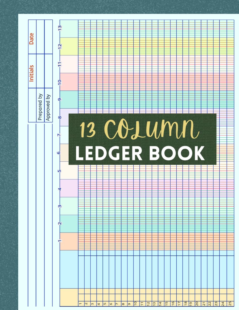 ler totalmente 13 Column Ledger Book: Colorful Accounting & Bookkeeping Notebook |Columnar Analysis Account Pad for Small Businesses and Personal Finance| Horizontal Layout, 11X 8.5 Inches