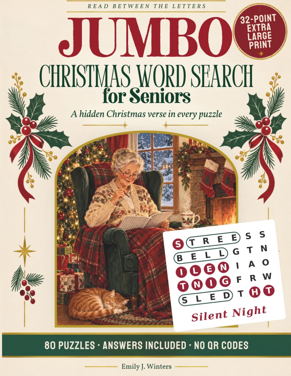 ler totalmente Jumbo Christmas Word Search for Seniors: 80 Extra Large Print Puzzles in 32-Point Font with a Hidden Christmas Verse in Every Grid. Easy Forward-Only... No QR Codes (Read Between the Letters)