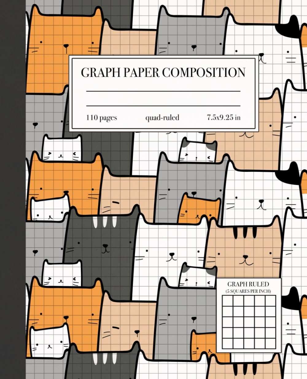 Graph Paper Composition Notebook, 5x5 Quad-Ruled, 7.5"x9.25": Grid Paper for Math & Science Students, 5 Squares per Inch, 110 pages, Kitten Pattern Cover baixar o livro de graça