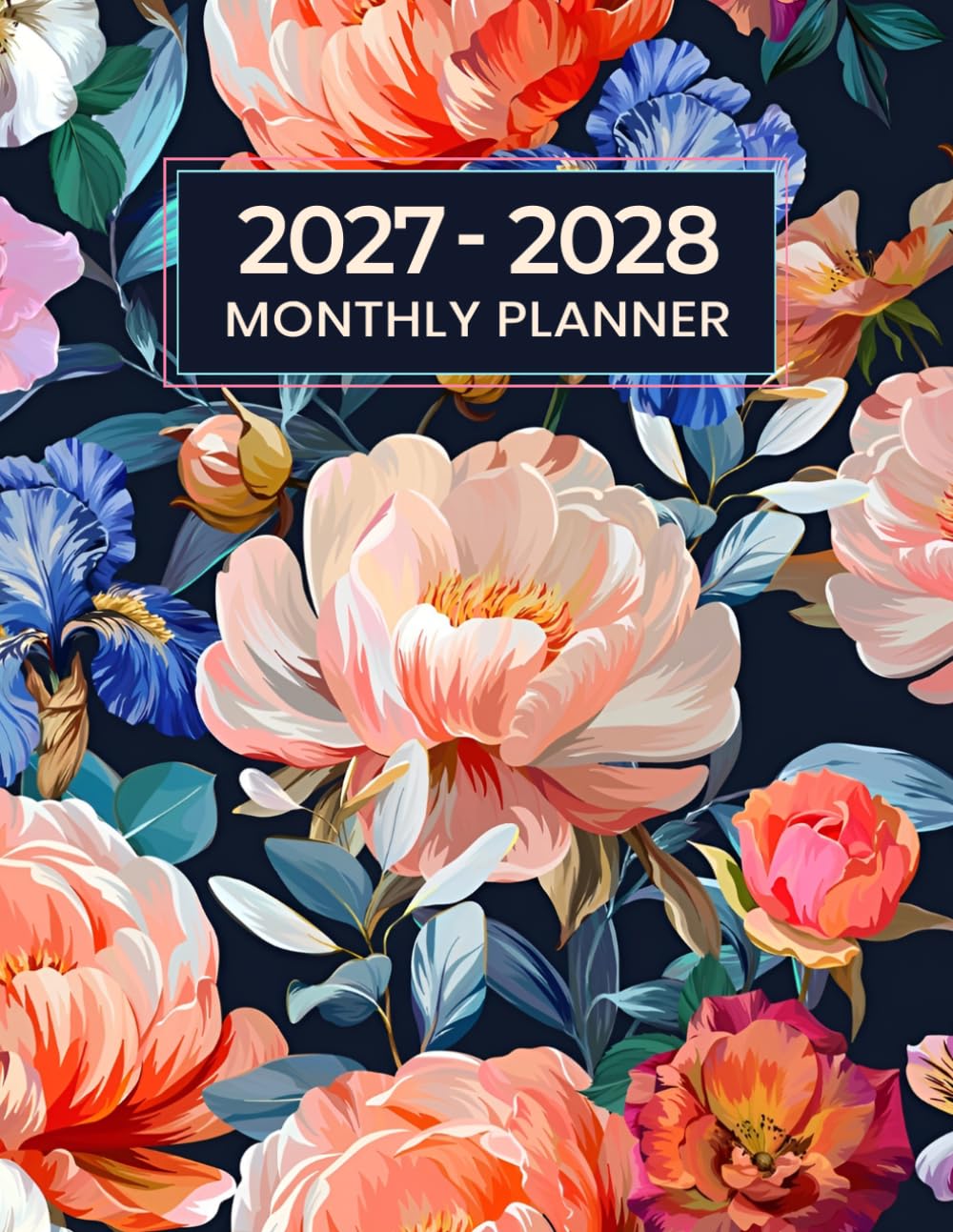 2027-2028 Monthly Planner: Colorful Floral Cover Large 2 year Calendar January 2027 to December 2028 For To do list and Academic Agenda Schedule (24 Months Organizer) baixar o livro de graça