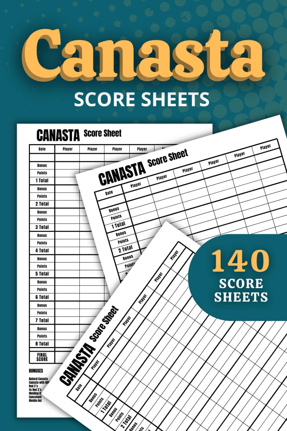 ler totalmente Canasta Score Sheets: 140 Score Pads for Canasta Cards Game | Classic Canasta Score Keeper | Scoring Notebook with Points Guide