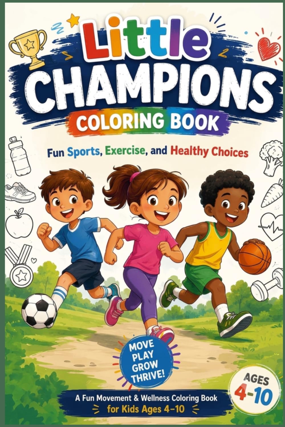 Little Champions Coloring Book: A Fun Movement & Wellness Coloring Book Featuring Sports, Exercise, and Healthy Choices for Kids Ages 4-10 baixar livro de graça