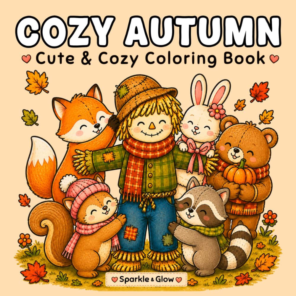 ler totalmente Cozy Autumn: Cute and Cozy Coloring Book for Adults and Teens with Adorable Animal Characters and Charming Fall Scenes for Stress Relief and Relaxation