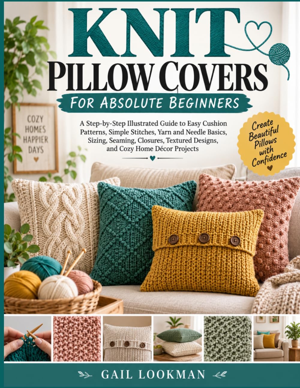 ler totalmente Knit Pillow Covers For Absolute Beginners: A Step-by-Step Illustrated Guide to Easy Cushion Patterns, Simple Stitches, Yarn and Needle Basics, Sizing,... Designs, and Cozy Home Décor Projects