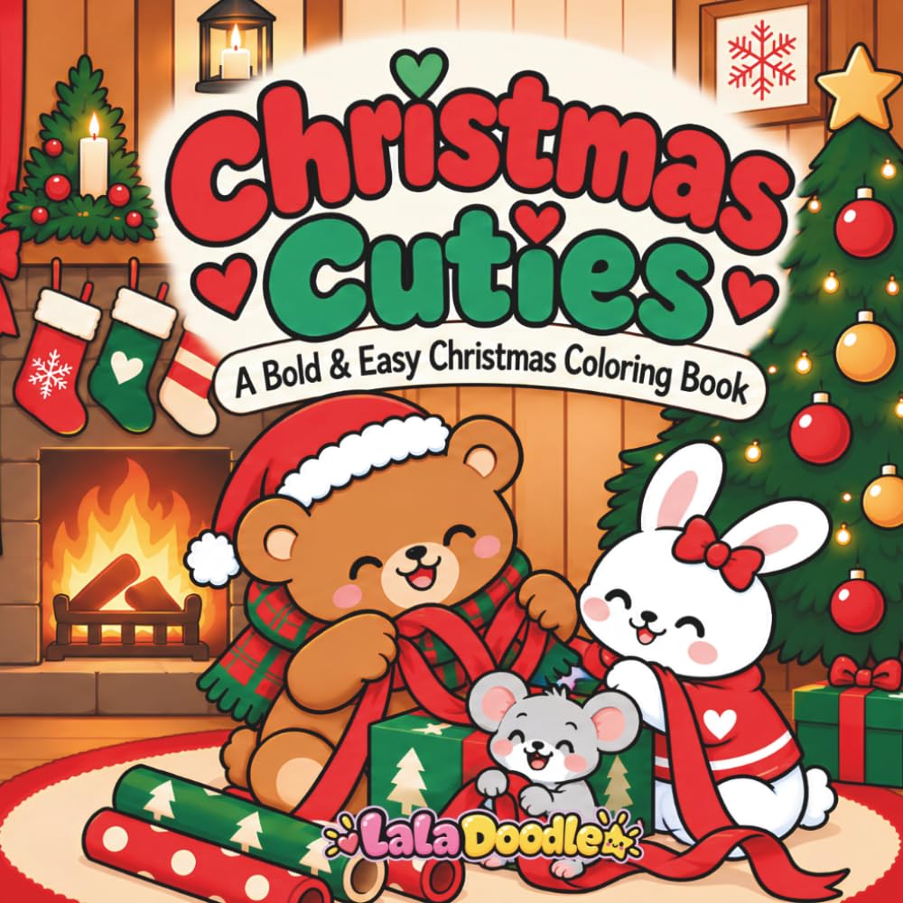 Christmas Cuties: A Bold & Easy Christmas Coloring Book baixar o livro de graça