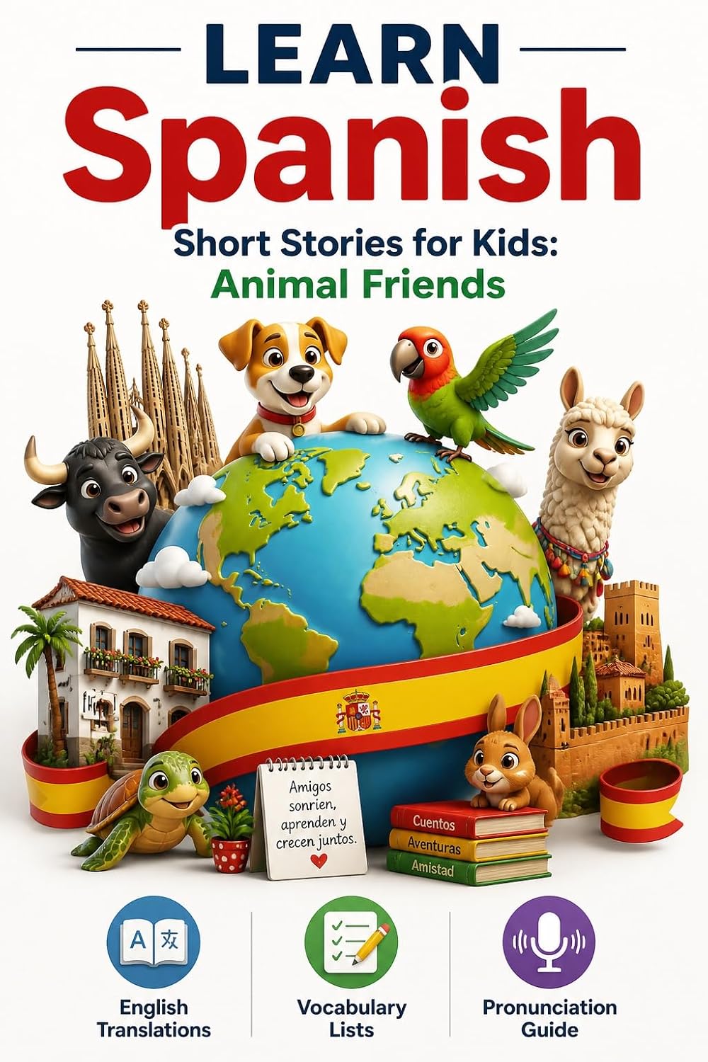 ler totalmente Animal Friends - Spanish Short Stories for Kids: 20 Bilingual Short Stories in Spanish and English — Vocabulary, Summaries & Comprehension Questions for Children Ages 4–10 (Spanish Edition)