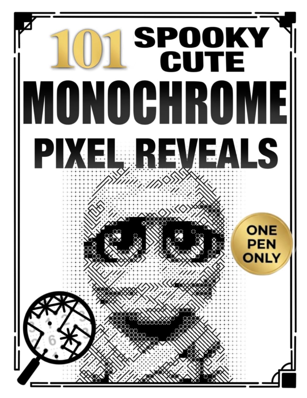101 Spooky Cute Monochrome Pixel Reveals: Color by Number One Pen Coloring Book for Adults with Hidden Black and White Mystery Images baixar o livro de graça