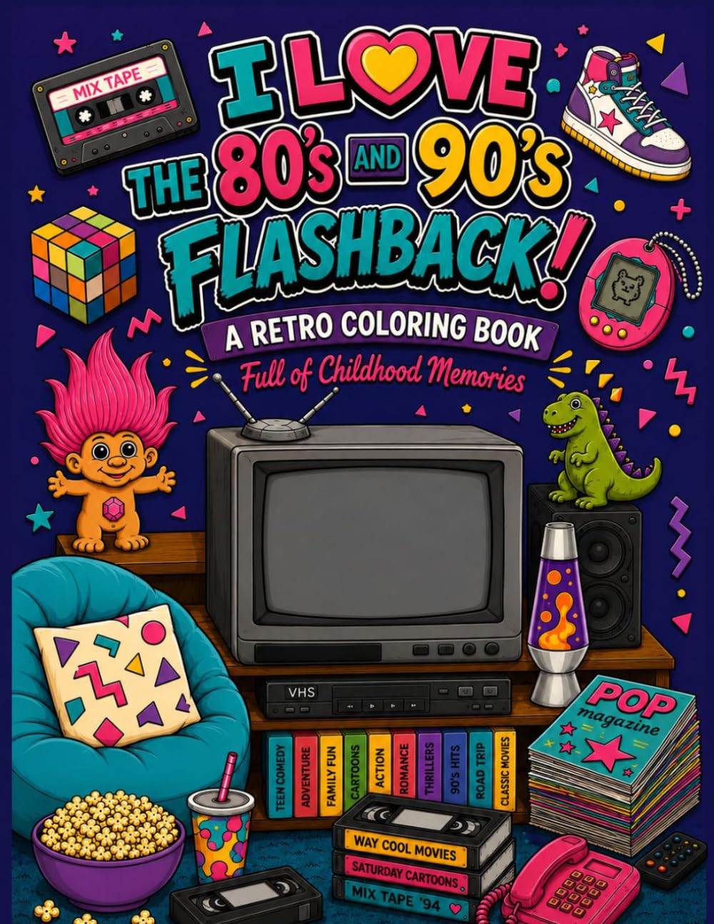 I love the 80's and 90's Flashback!: A Retro Coloring Book baixar o livro de graça
