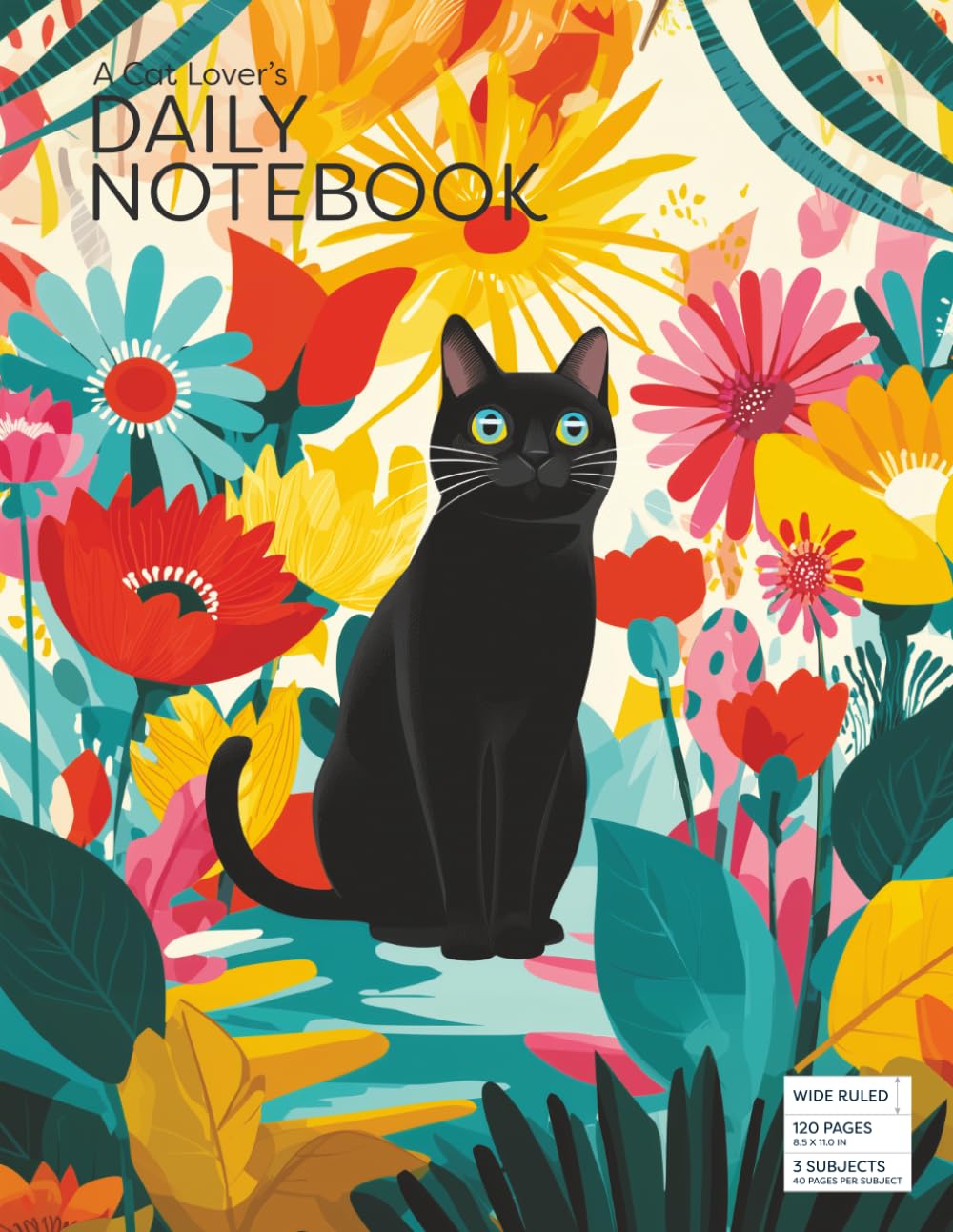 A Cat Lover's Daily Notebook: 120 Pages • Full-Color Interior • Wide Ruled • Three Color Sections • Large 8.5 × 11 Format • Black Cat Cover • Created for Cat Lovers • by F.G. Alanis baixar livro de graça